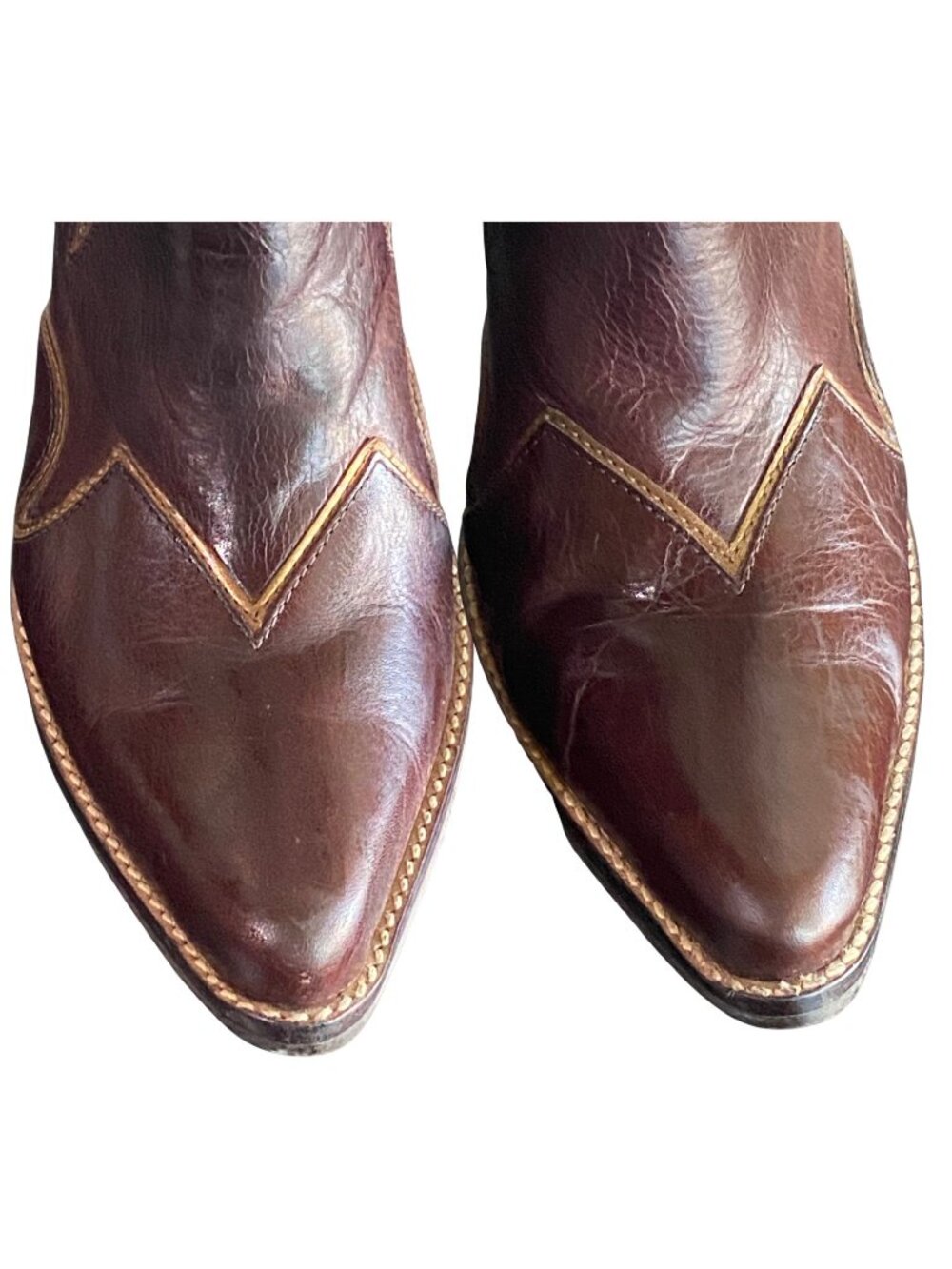 Penny Loves Kenny Rodeo Drive Brown Leather Western Boots Size 8 - Picture 3 of 13